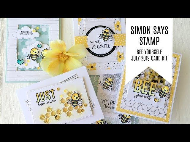 5 Cards - 1 Kit / Simon Says Stamp Card Kit / July 2019 Bee Yourself