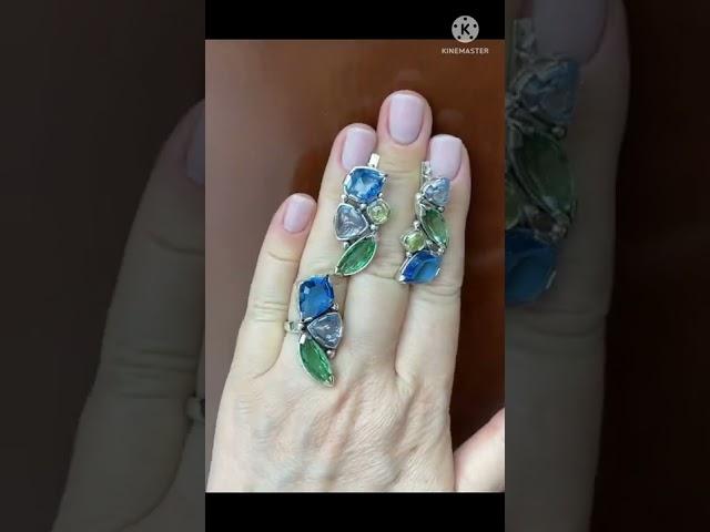 Взрыв цвета! Must have! Цветные кварцы в серебре. Красивые украшения от завода Вега.