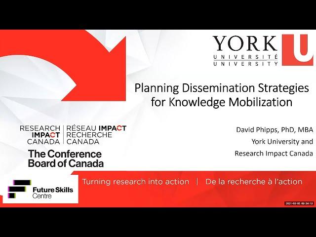 Planning Dissemination Strategies for Knowledge Mobilization