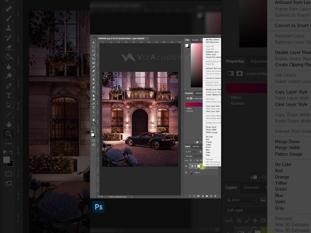 Visualisation color grades in PhotoShop