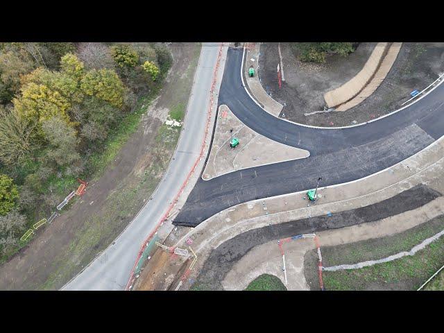 November 2024 - Wisley Lane, new drone views of the opening November 11th new route to RHS Wisley