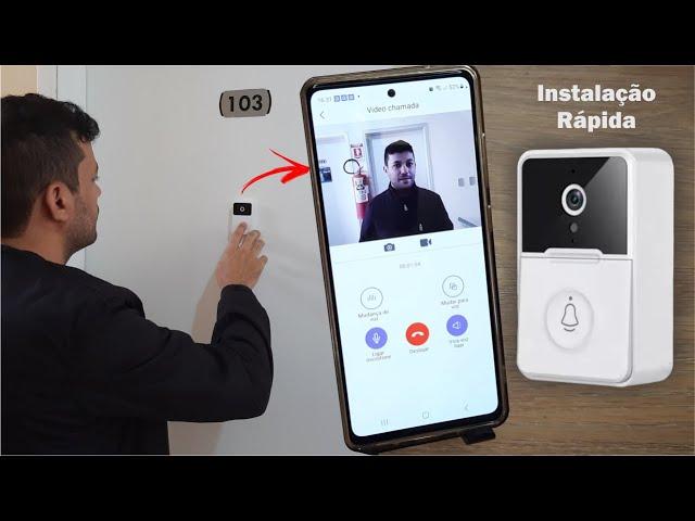 Campainha com câmera sem fio, Instalação no Celular | Doorbell Smart
