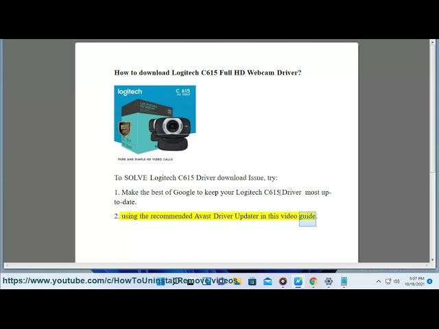 Download Logitech C615 Full HD Webcam Driver