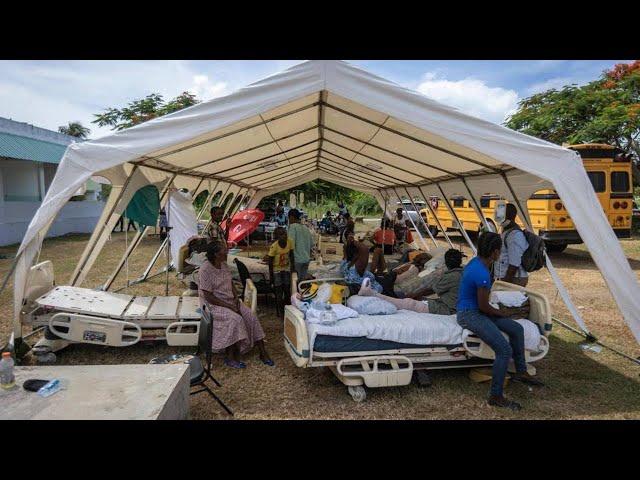 Hospital in Les Cayes treats earthquake victims as it prepares for tropical storm Grace