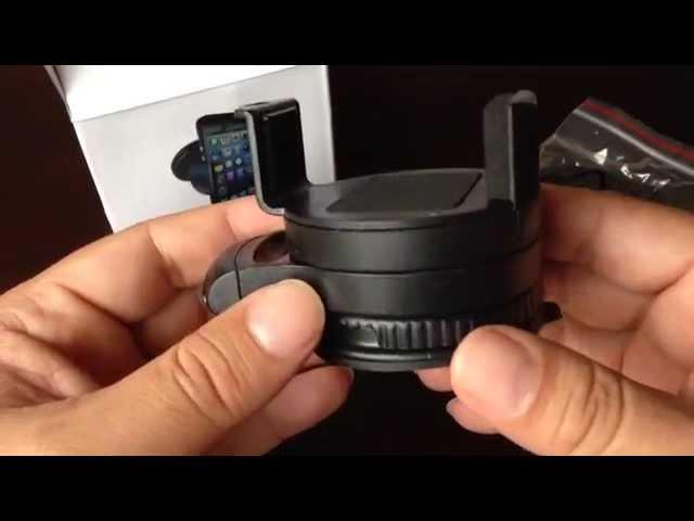 iNuri phone GPS windshield dashboard desk adjustable swivel suction cup mount unboxing and review