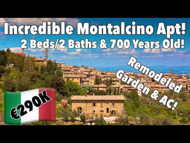  BUYING Property in ITALY | Heart of Montalcino  | 2 Bed, 2 Bath with Garden & Cantina! €290K