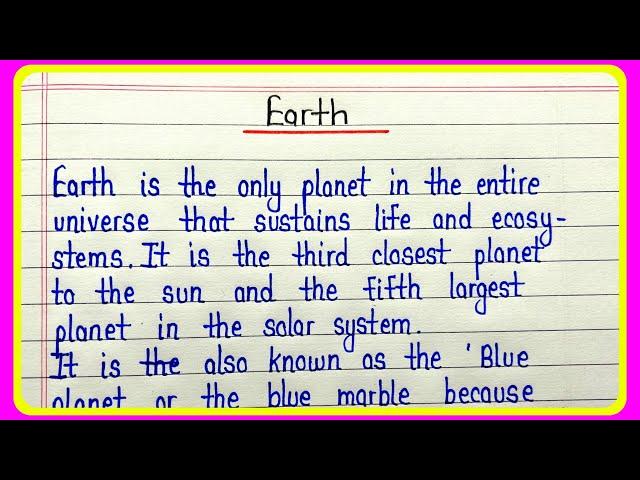 Earth essay writing in english || About our planet earth in english