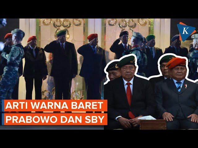 Beda Arti Baret Merah dan Hijau yang Dipakai Prabowo dan SBY Saat Upacara Parade Senja