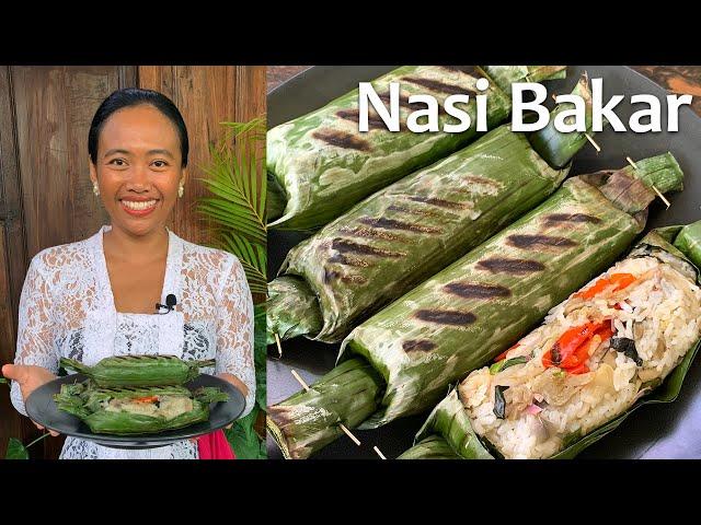 Nasi Bakar, Indonesian Style Grilled Rice in Banana Leaves