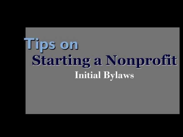 Tips on Starting a Nonprofit: Initial Bylaws