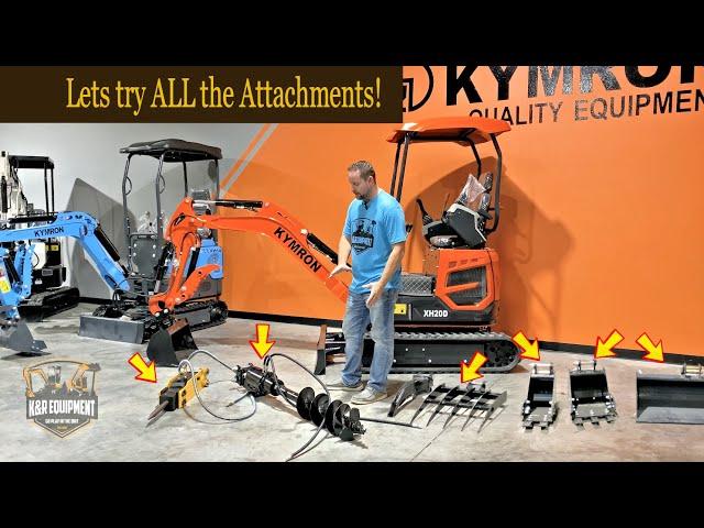 KYMRON small Excavator attachments ALL put to the test!!