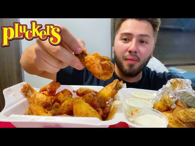 Trying Pluckers Wings for the first Time • Mukbang