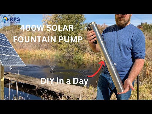 400W Solar Powered Fountain Pump - No Battery! DIY Install! RPS F400 for Aeration and Circulation