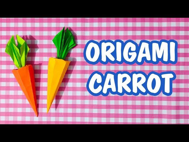 Easy 3D Origami Carrot Making - Paper Carrot Tutorial