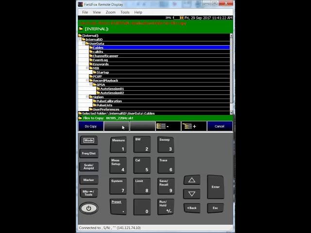 Keysight FieldFox - Copy Cal Kit from USB drive to FieldFox