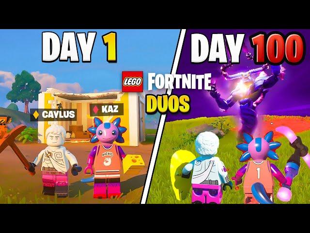 We Survived 100 Days In DUO LEGO FORTNITE ODYSSEY... And Here's What Happened (ft. Caylus)