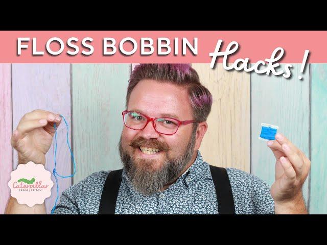 Floss Bobbin Hacks - Saving Cut Thread on Bobbins! | Caterpillar Cross Stitch