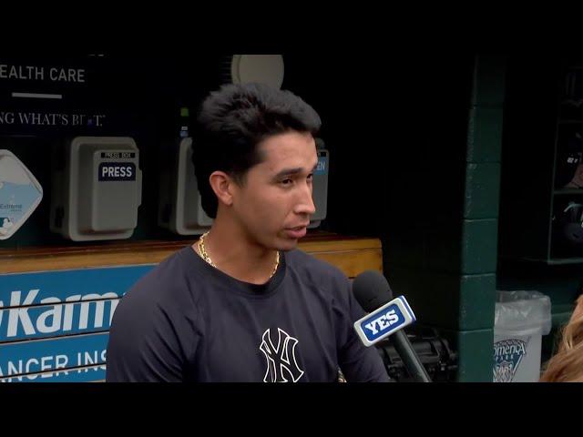 Meredith Marakovits talks with Oswaldo Cabrera