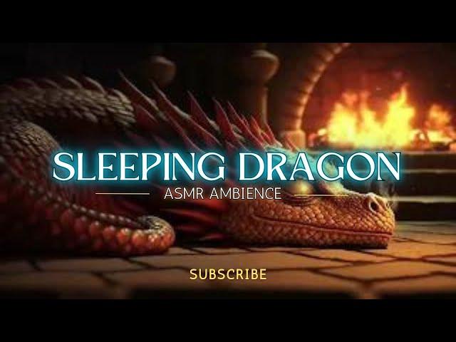 Sleeping Dragon Sounds ASMR, Dragon Sleeping Next to a Fire, Relaxing Fantasy Sounds, Meditation