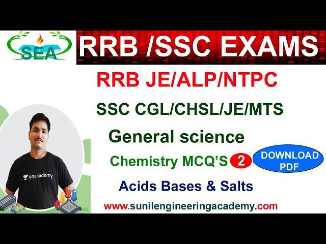 (In English) - RRB JE 2024/RRB ALP 2024/RRB GROUP D/SSC JE/ General Science ;Chemistry Mcq's  2