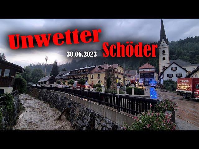 Unwetter in Schöder in der Steiermark