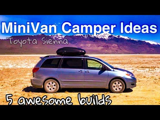 **5 Awesome MiniVan Camper Conversions** Toyota Sienna Minivan Camper Tour, Inspiration and Ideas