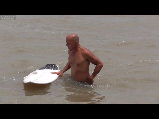 Kelly Slater Surfing in Medewi point break and beach break, West Coast Bali - Indonesia