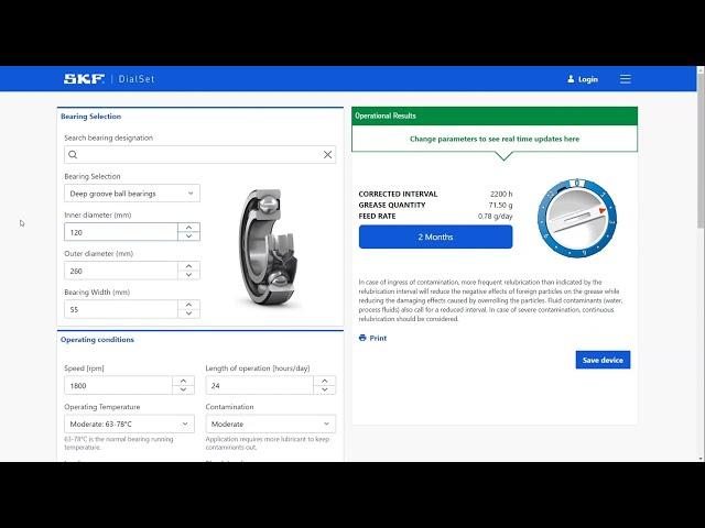 SKF DialSet 7 - Calculation program for SKF automatic lubricators