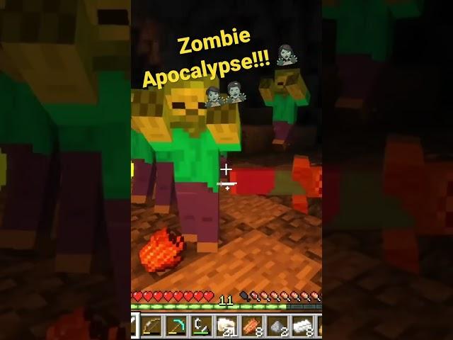 The Zombies are here!! #minecraft #minecraftshorts #zombiesurvival #minecraftsurvival #gameplays