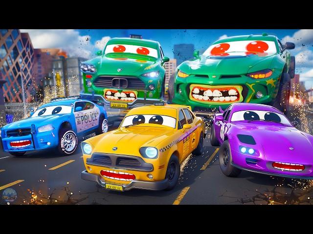 Zombie Monster Trucks Rampage in the City! - Police Car Chase Intervention, Hero Cars Movie 100 min