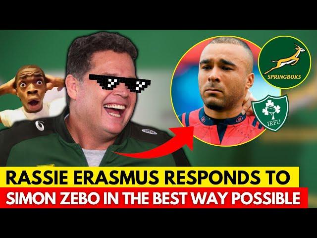 RASSIE ERASMUS RESPONDS TO THE EXPLOSIVE IRISH INSULT OF SIMON ZEBO! | SPRINGBOKS NEWS