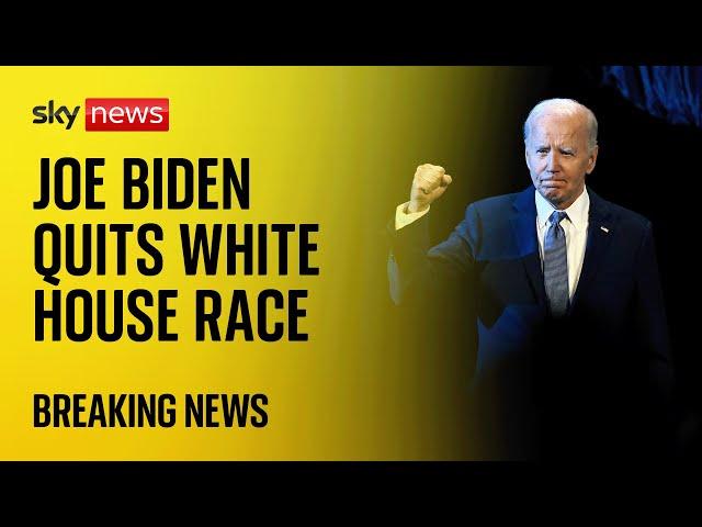 Joe Biden pulls out of 2024 US presidential race - Sky News full coverage