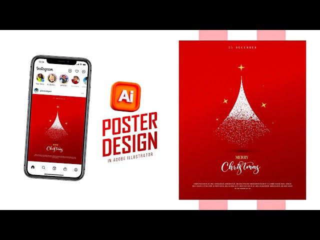 How to Make Christmas Poster Design in Adobe Illustrator I Illustrator Tutorial I Christmas Poster