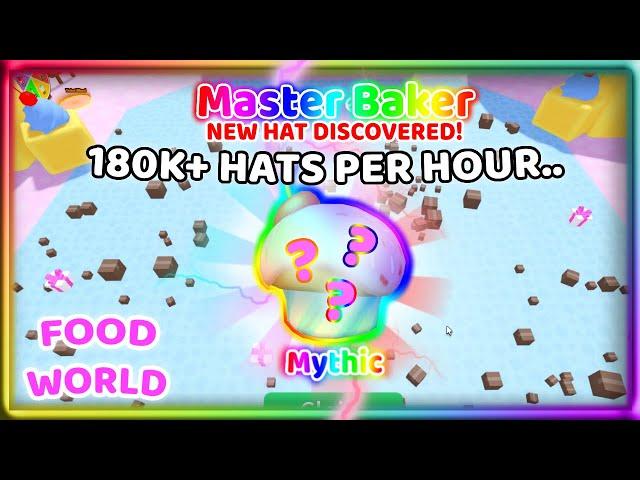 I FINISH FOOD WORLD | UNBOXED MYTHIC HAT TWICE | 180K++ HATS AN HOUR?! | Unboxing Simulator