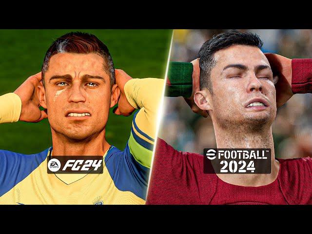 EA Sports FC 24 vs eFootball 2024 Comparison - Graphics, Player Animation, Facial Expressions +more!