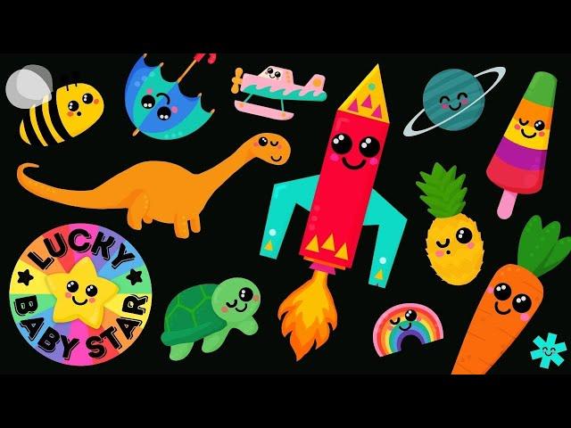  Lucky Baby Star Sensory Video Compilation!  Space Rockets, Dancing Fruit & Bees! 