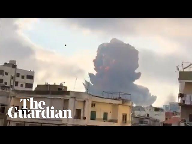 Beirut explosion: footage shows massive blast shaking Lebanon's capital