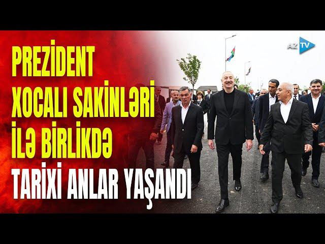 Prezident İlham Əliyev Xocalı sakinləri ilə şəhəri gəzdi: MÖHTƏŞƏM GÖRÜNTÜLƏR