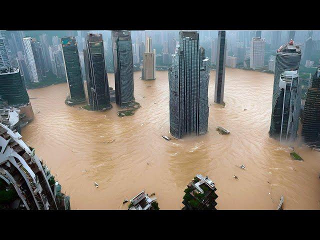 China is drowning! 3 dams have collapsed! Entire houses are under water, evacuation!