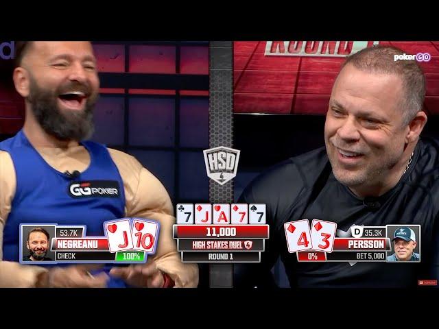 Eric Persson Tries Talking Daniel Negreanu Into Folding a FULL HOUSE