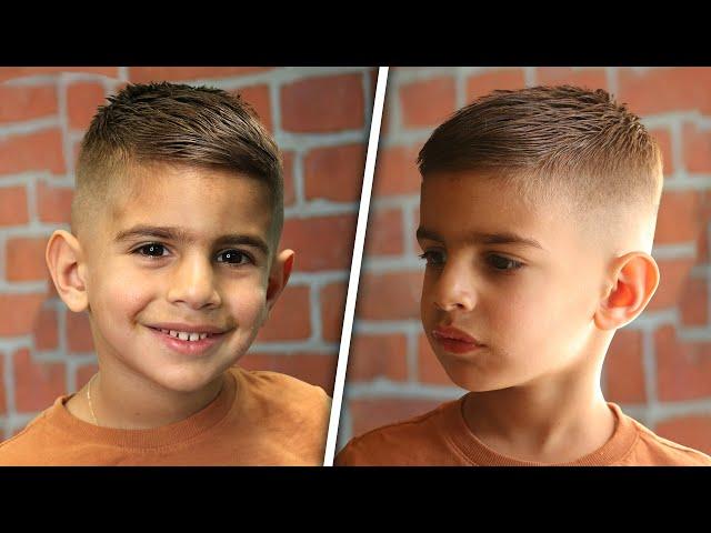 FRESHEST 4 YEAR OLD KID - MID DROP FADE COMBOVER - BARBER TUTORIAL