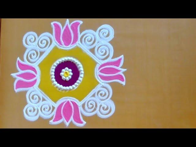 Daily kolam for beginners 4×4 dots From Thiru Aarooran kolangal