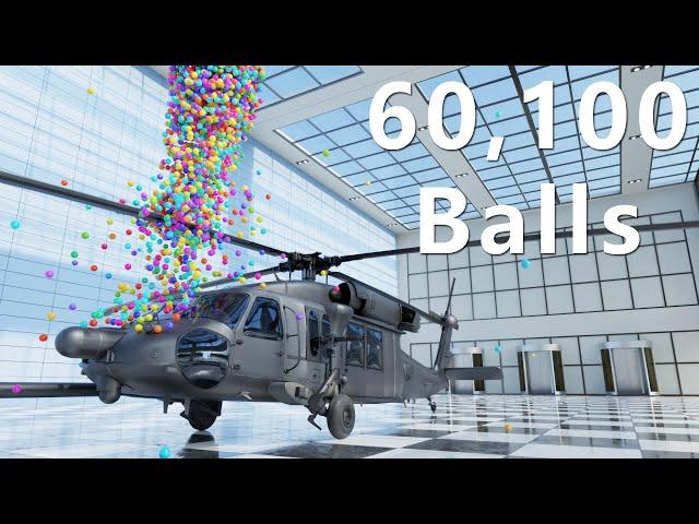 60,100 Color Balls VS Helicopter animation