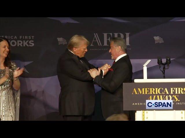 Sylvester Stallone introduces Trump at America First Policy Institute gala Mar-a-Lago (11-14-2024)