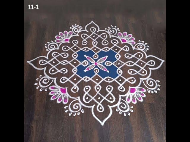 Simple and Beautiful Sikkukolam using 11-1 straight dots