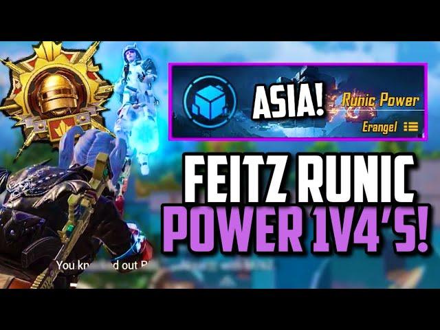 FEITZ 1V4 ASIA SERVER CLUTCHES ON RUNIC POWER! | PUBG Mobile