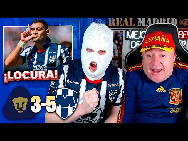 ESPAÑOLES REACCIONAN al PUMAS 3-5 MONTERREY | Vuelta CUARTOS Liga MX 2024