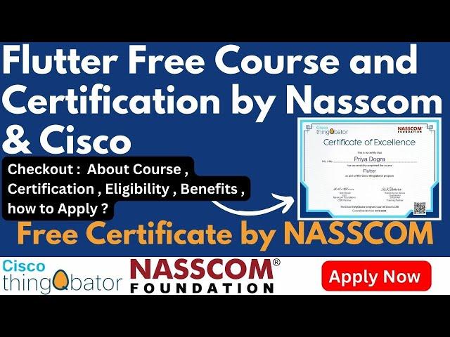 Cisco Launched Free Certification Course | Flutter Free Course with Certificate from NASSCOM