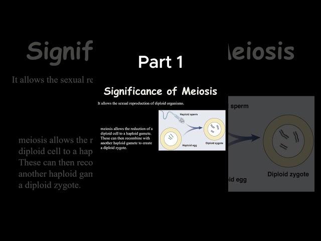 1. Significance of Meiosis I Watch on YouTube Channel "Learn Medical Health Sciences Dr. Shaista "