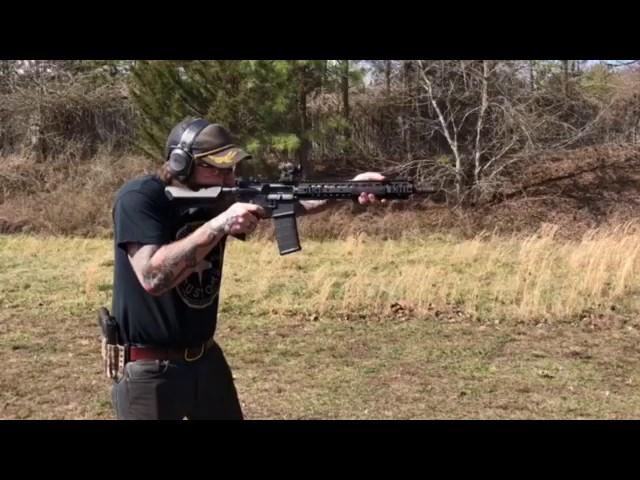 Iain shooting KAC SR-15 E3 Carbine sbr 